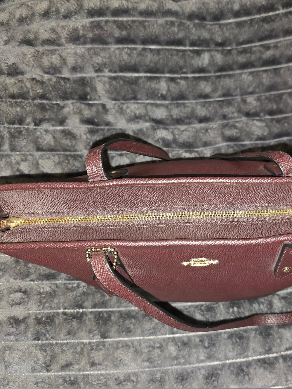 Coach City Tote In Oxblood Crossgrain Leather.  Like New - Picture 8 of 15